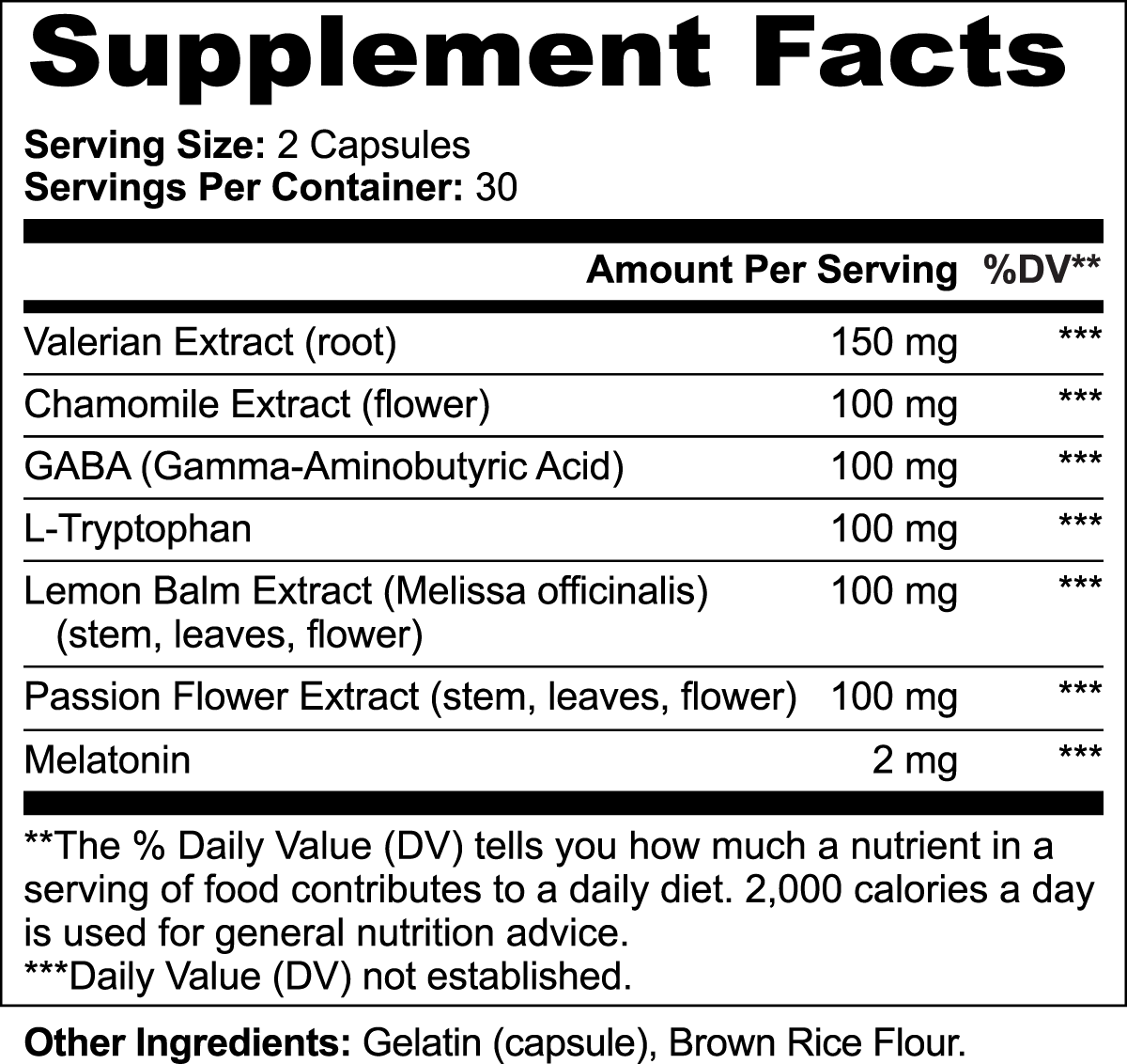 Upcurrent Night Reset Blend supplement facts label with sleep and recovery blend ingredients